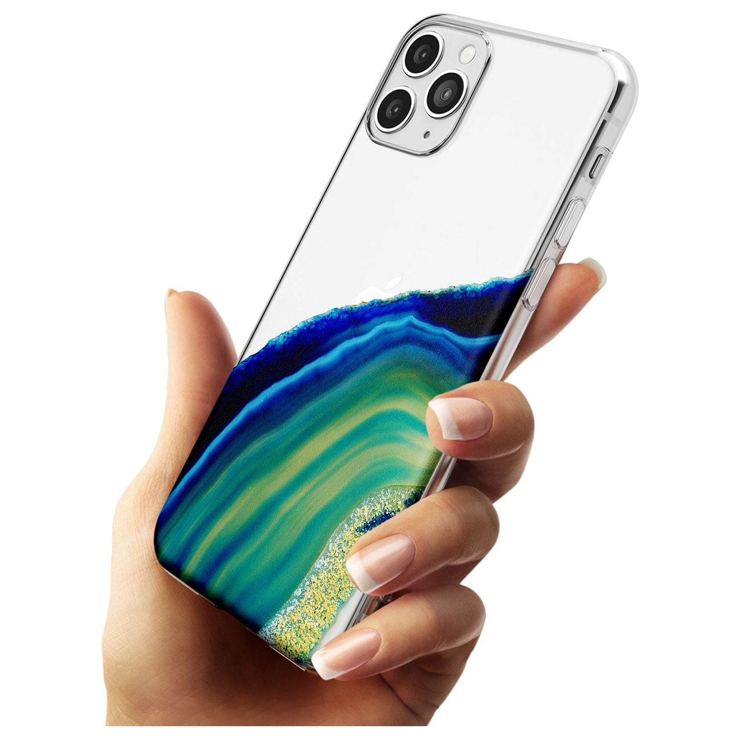 Green & Blue Gemstone Crystal Slim TPU Phone Case for iPhone 11 Pro Max