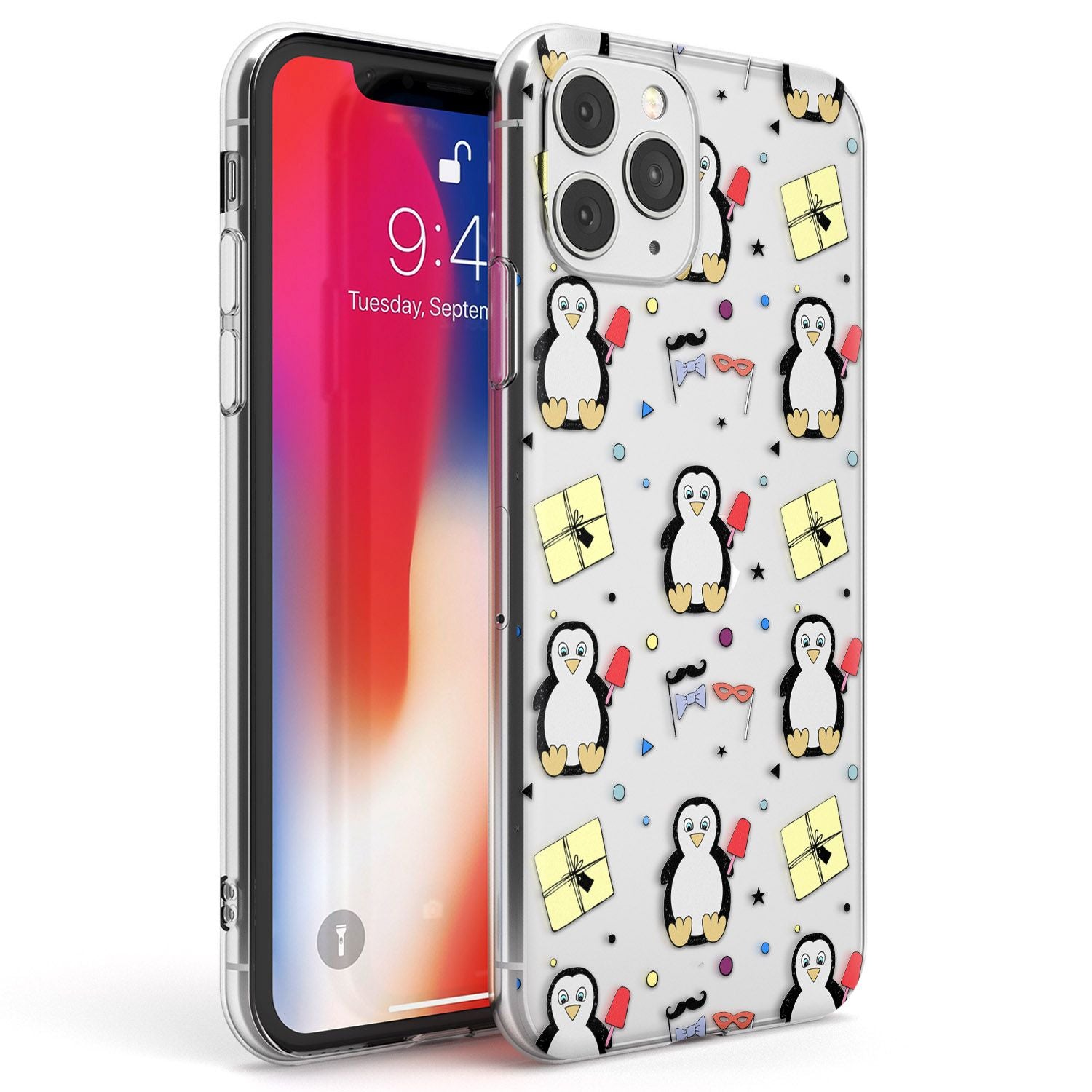 Cute Penguin Pattern Clear Phone Case iPhone 11 Pro Max / Clear Case,iPhone 11 Pro / Clear Case,iPhone 12 Pro Max / Clear Case,iPhone 12 Pro / Clear Case Blanc Space