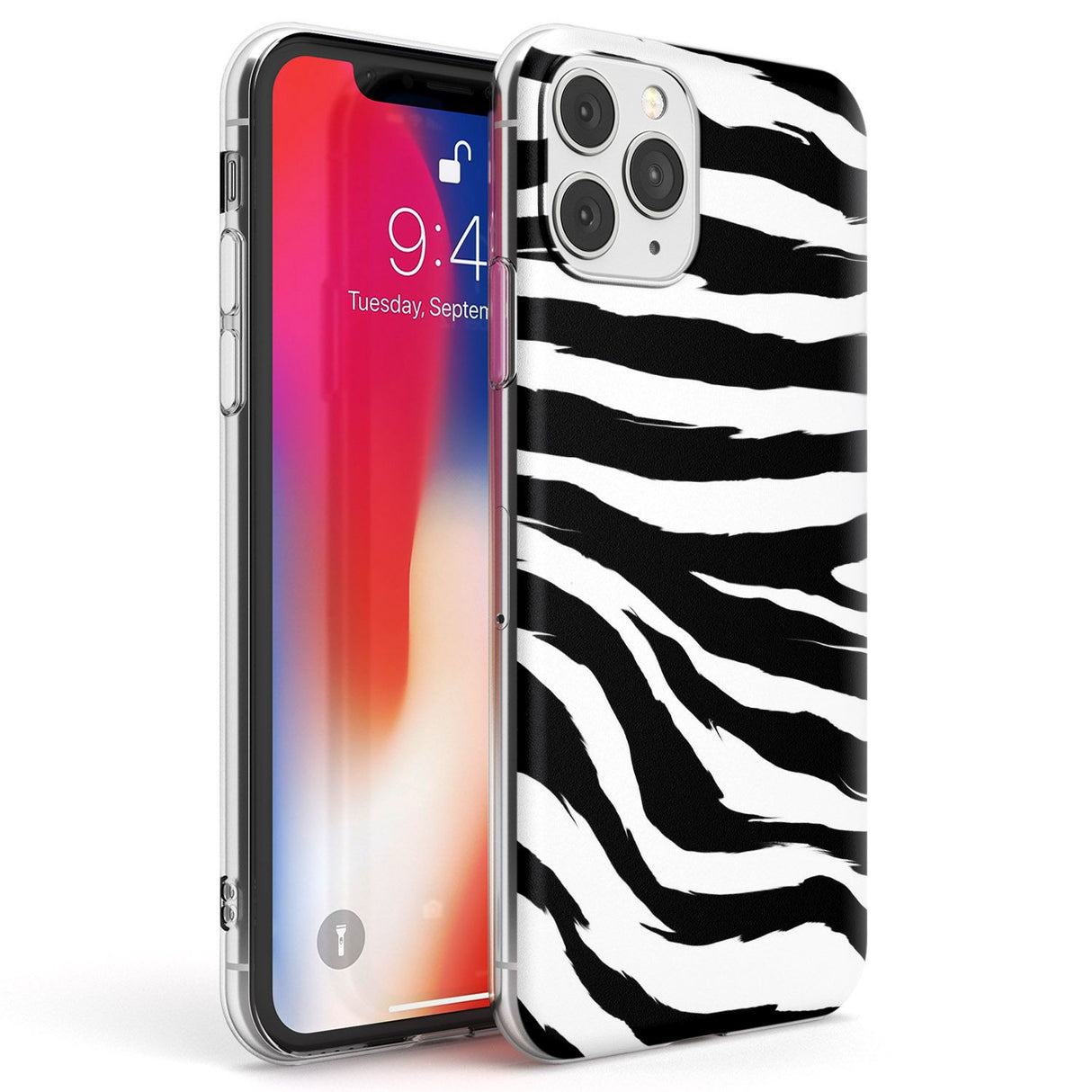 Black Zebra Print Phone Case iPhone 11 Pro Max / Clear Case,iPhone 11 Pro / Clear Case,iPhone 12 Pro Max / Clear Case,iPhone 12 Pro / Clear Case Blanc Space