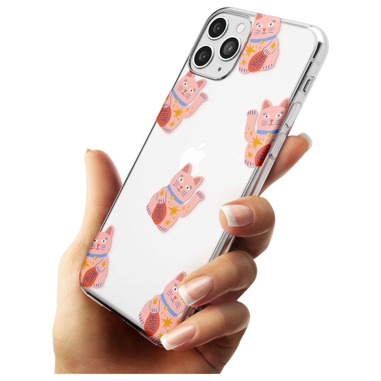 Waving Cat Pattern Slim TPU Phone Case for iPhone 11 Pro Max