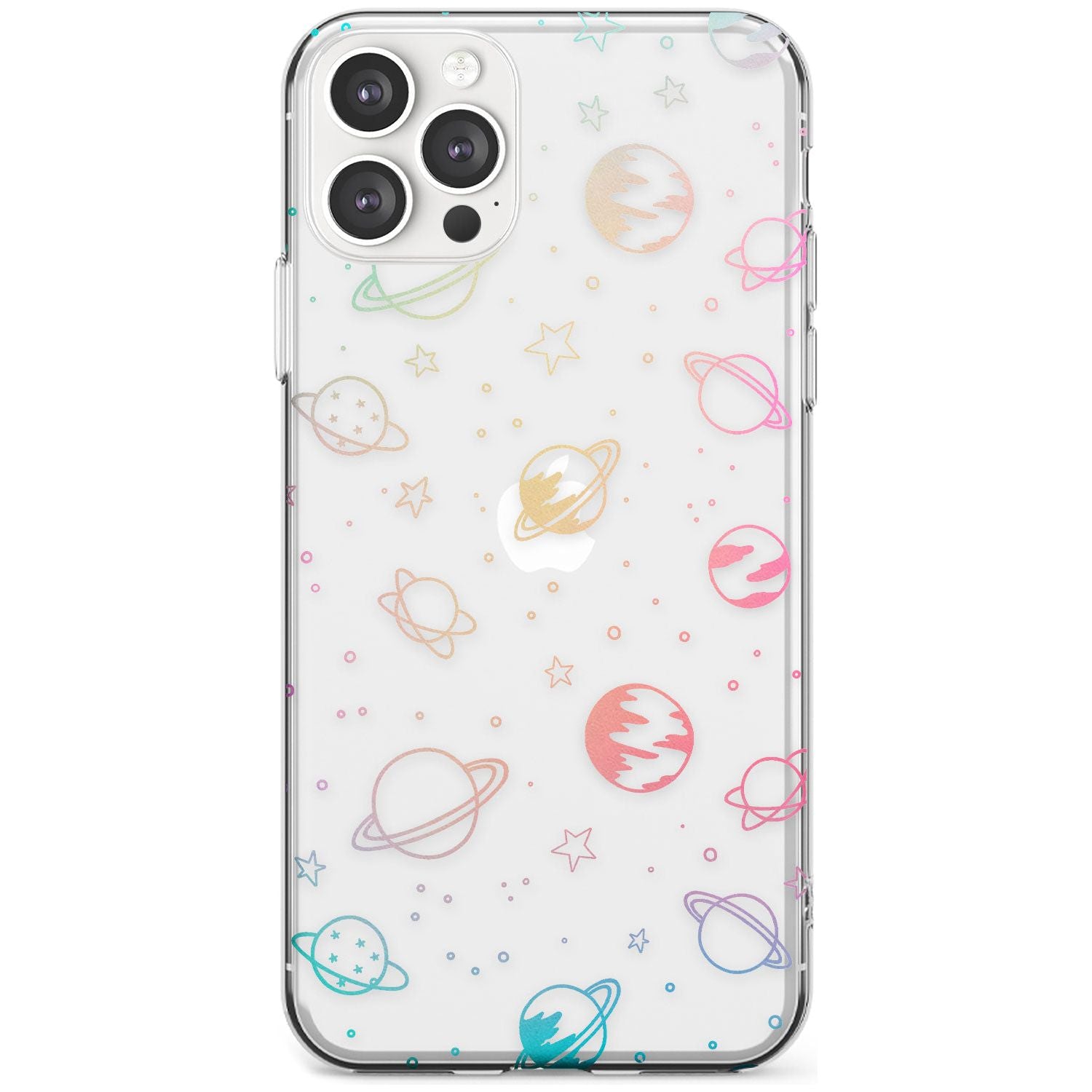 Outer Space Outlines: Pastels on Clear Black Impact Phone Case for iPhone 11 Pro Max