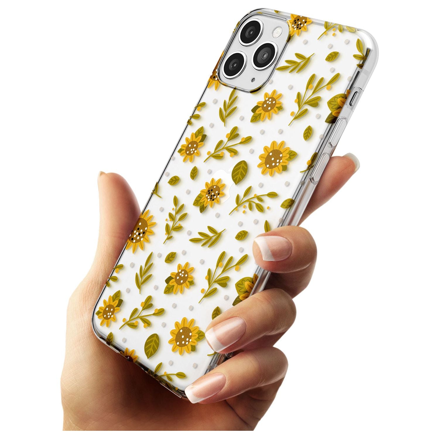 Sweet as Honey Patterns: Sunflowers (Clear) Slim TPU Phone Case for iPhone 11 Pro Max