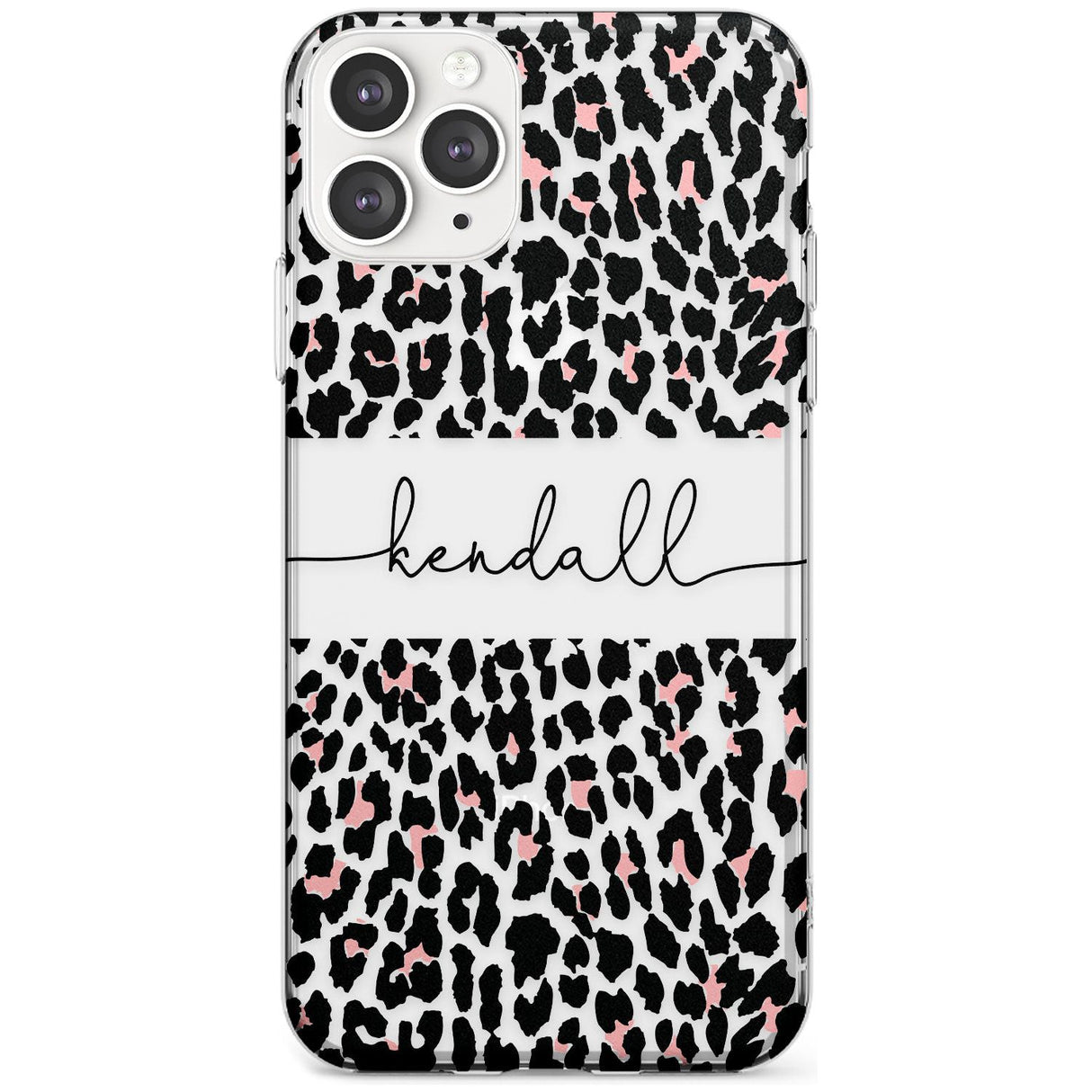 Custom Pink & Cursive Leopard Spots iPhone Case  Slim Case Custom Phone Case - Case Warehouse