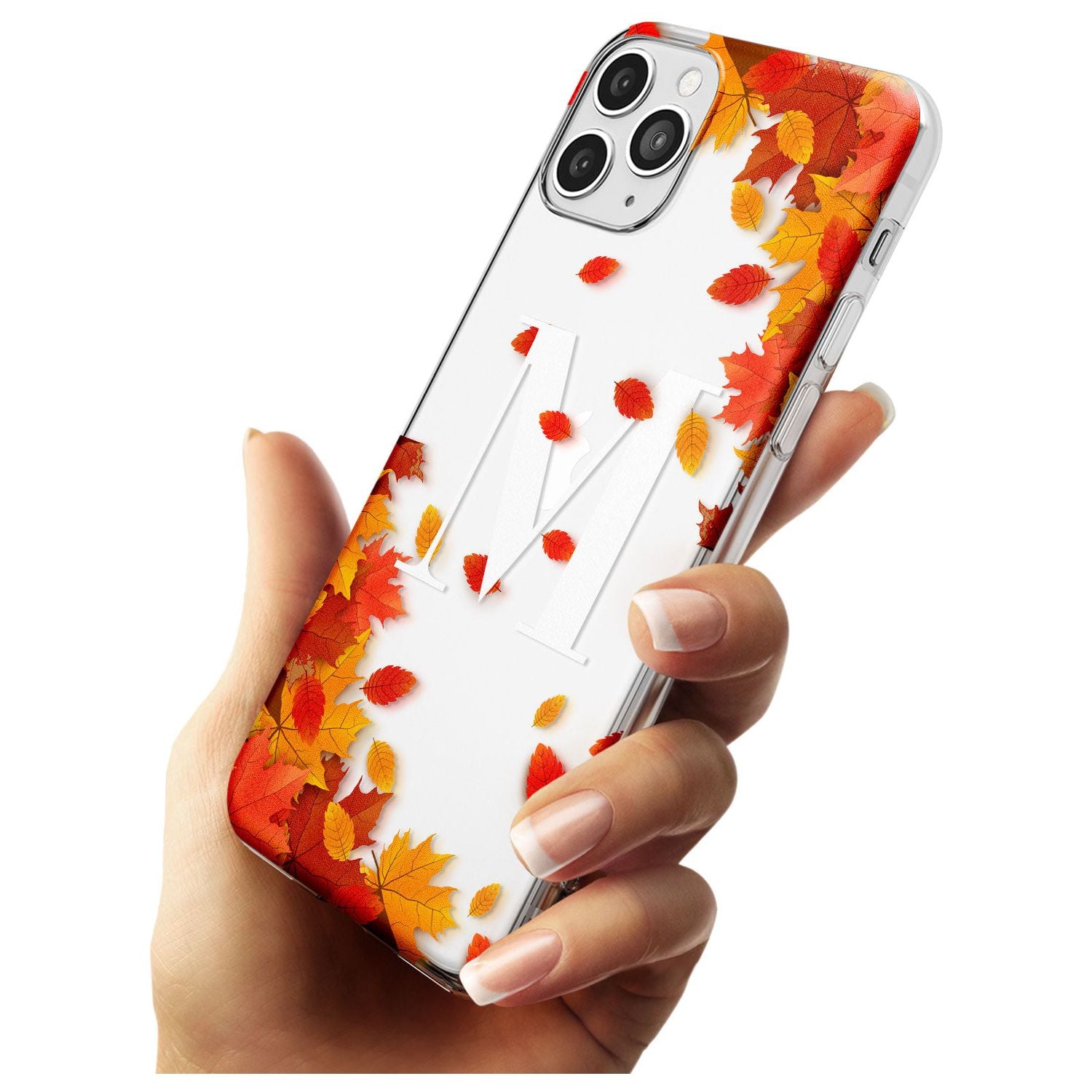 Personalised Monogram Autumn Leaves Slim TPU Phone Case for iPhone 11 Pro Max