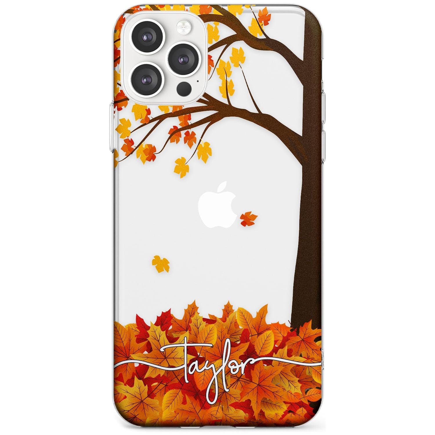 Personalised Autumn Leaves Slim TPU Phone Case for iPhone 11 Pro Max