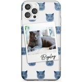 Personalised English Blue Cat Photo Custom Phone Case iPhone 12 Pro Max / Clear Case,iPhone 12 Pro / Clear Case,iPhone 11 Pro Max / Clear Case,iPhone 11 Pro / Clear Case Blanc Space