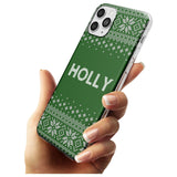 Personalised Green Christmas Knitted Jumper Slim TPU Phone Case for iPhone 11 Pro Max