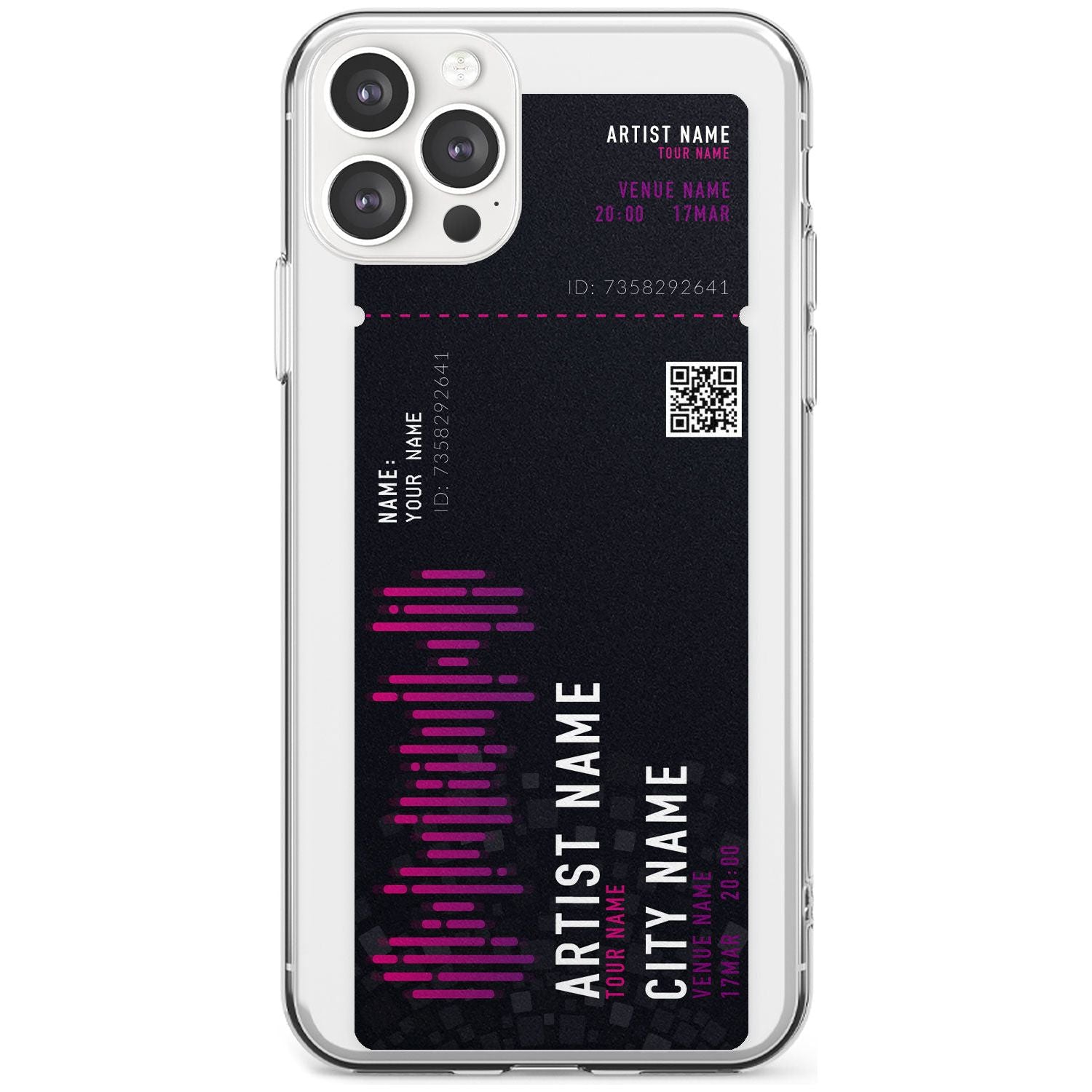 Personalised Concert Ticket Slim TPU Phone Case for iPhone 11 Pro Max