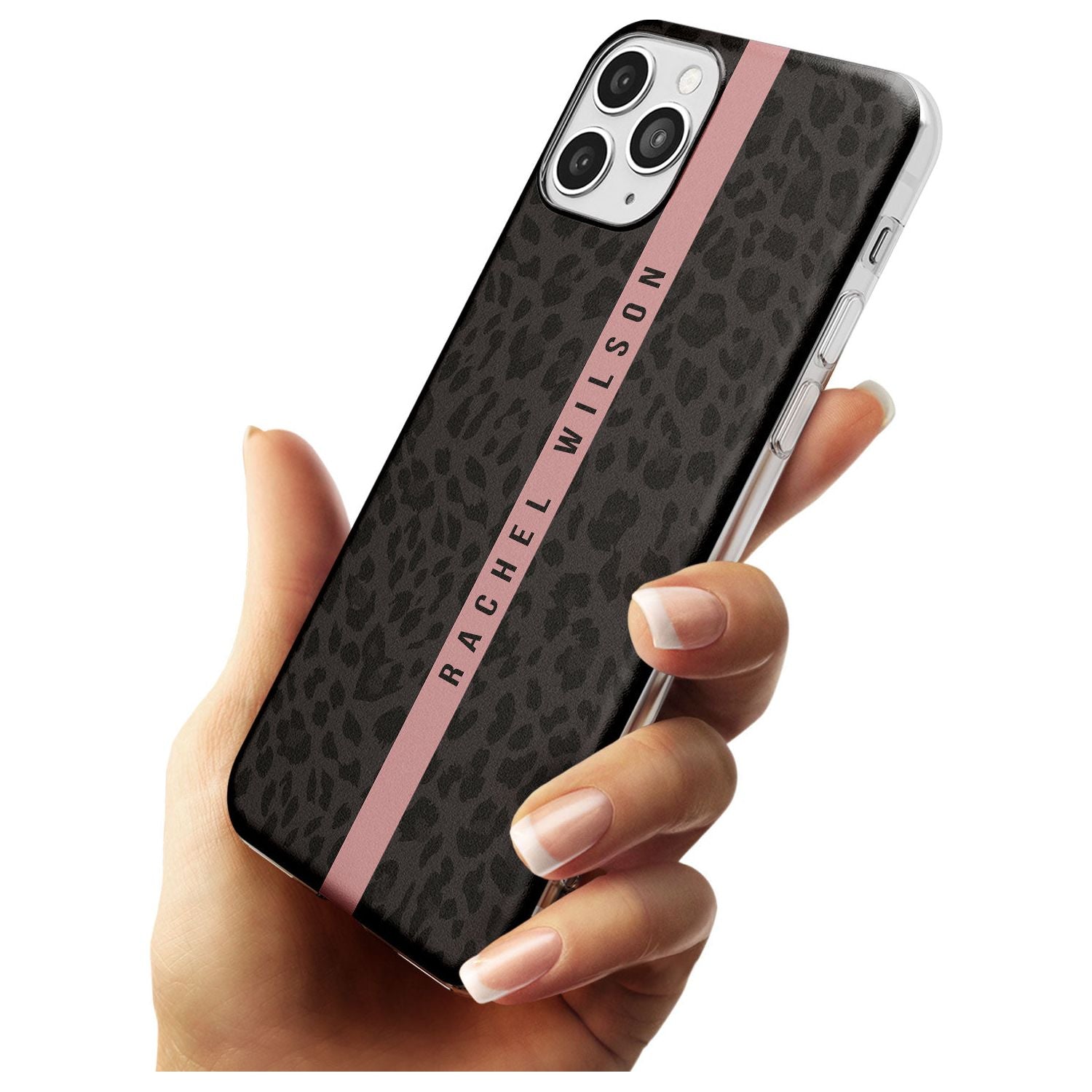 Pink Stripe Leopard Pattern Slim TPU Phone Case for iPhone 11 Pro Max