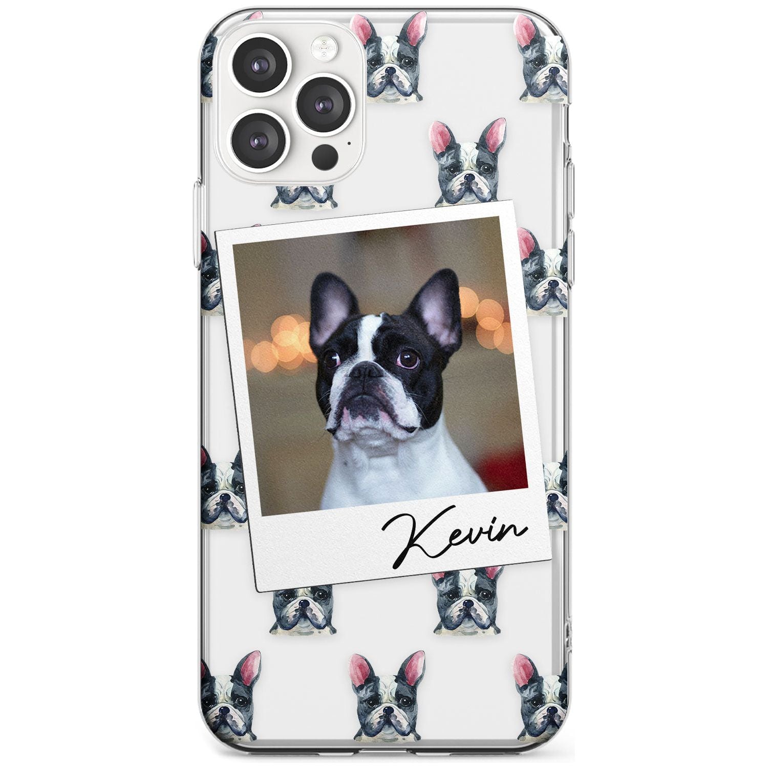 French Bulldog, Black & White - Custom Dog Photo Black Impact Phone Case for iPhone 11 Pro Max