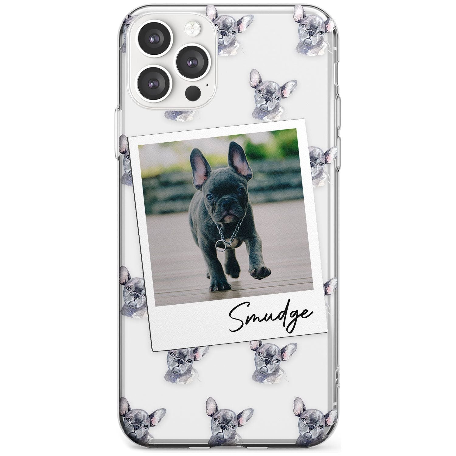 French Bulldog, Grey - Custom Dog Photo Black Impact Phone Case for iPhone 11 Pro Max