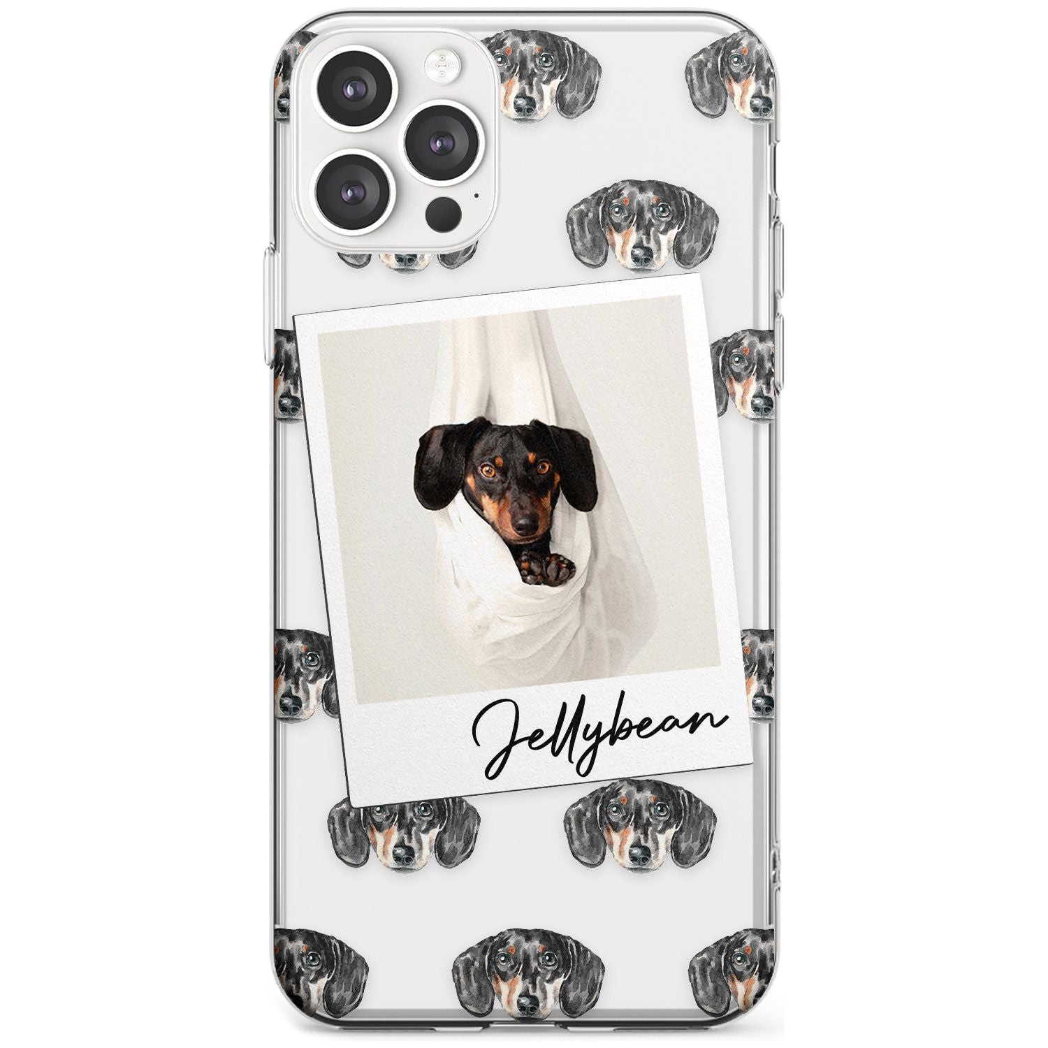 Dachshund, Black- Custom Dog Photo Black Impact Phone Case for iPhone 11 Pro Max