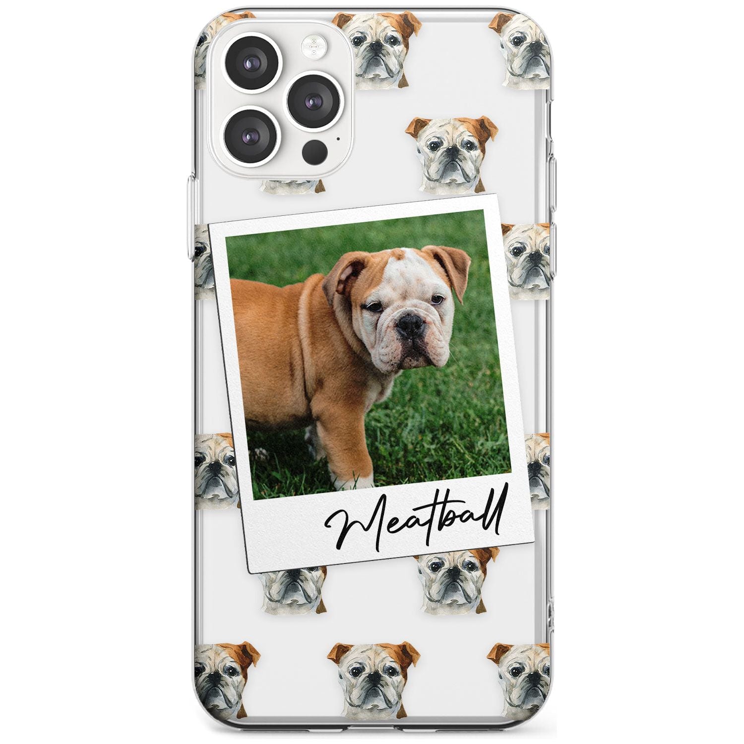English Bulldog - Custom Dog Photo Black Impact Phone Case for iPhone 11 Pro Max