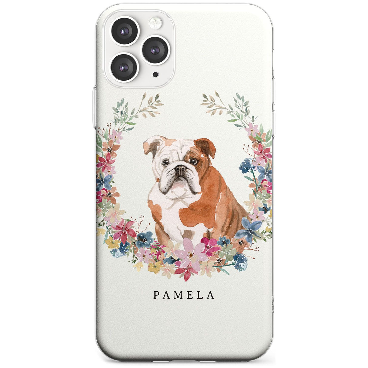 English Bulldog - Watercolour Dog Portrait Slim TPU Phone Case for iPhone 11 Pro Max