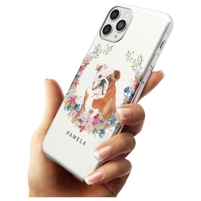 English Bulldog - Watercolour Dog Portrait Slim TPU Phone Case for iPhone 11 Pro Max