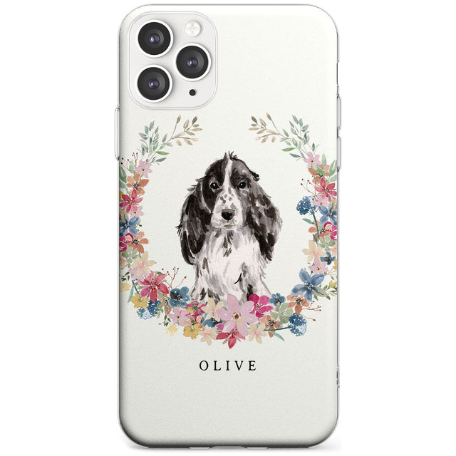 Black Cocker Spaniel - Watercolour Dog Portrait Slim TPU Phone Case for iPhone 11 Pro Max