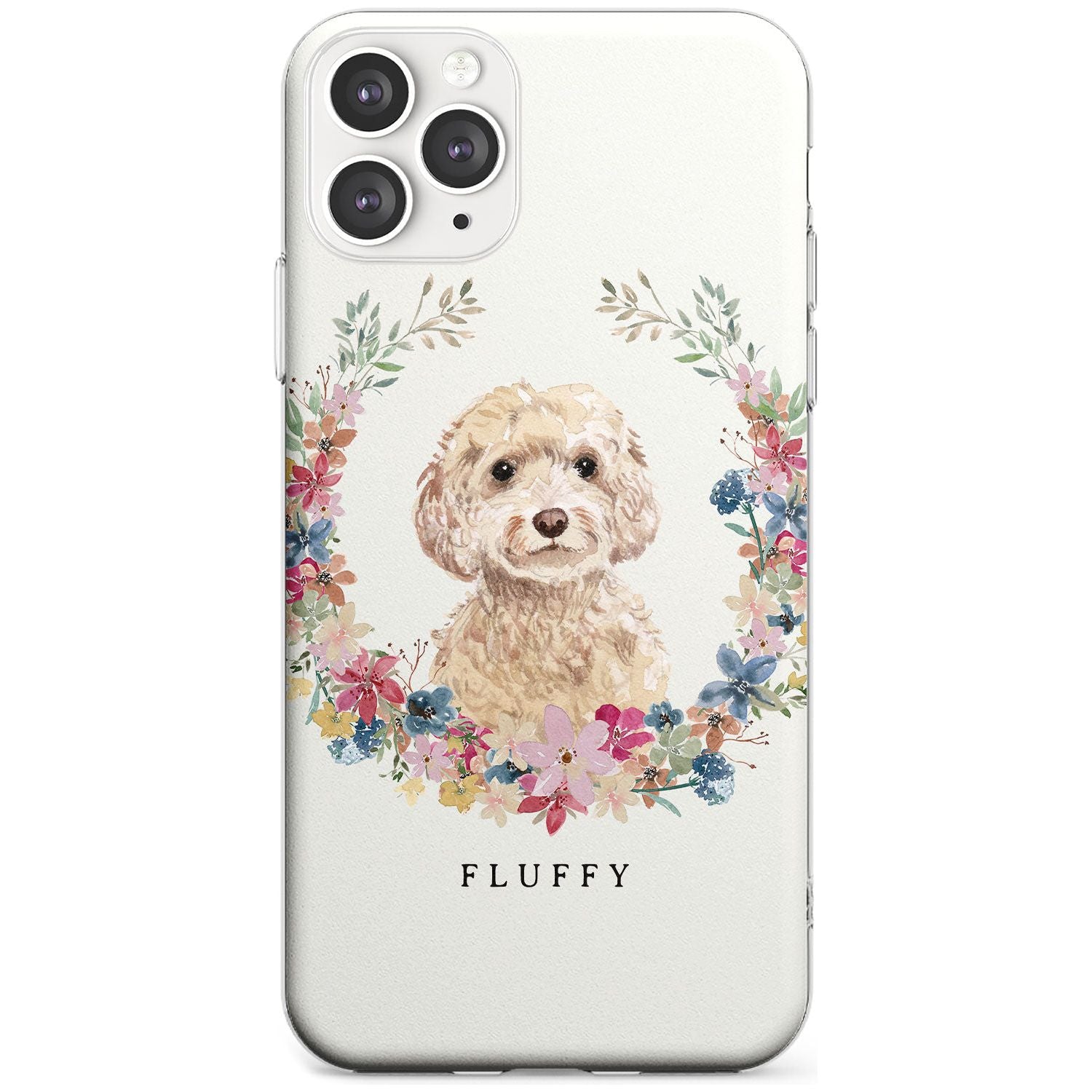 Champagne Cockapoo - Watercolour Dog Portrait Slim TPU Phone Case for iPhone 11 Pro Max