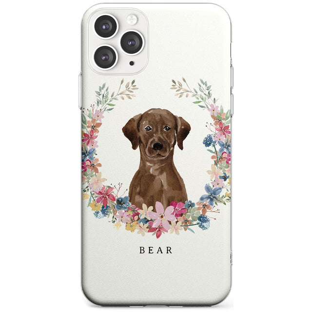 Chocolate Lab - Watercolour Dog Portrait Slim TPU Phone Case for iPhone 11 Pro Max