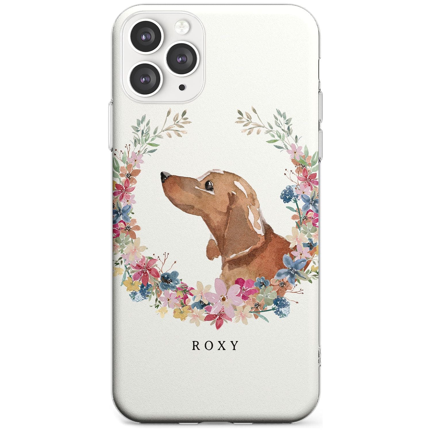 Tan Dachshund - Watercolour Dog Portrait Slim TPU Phone Case for iPhone 11 Pro Max