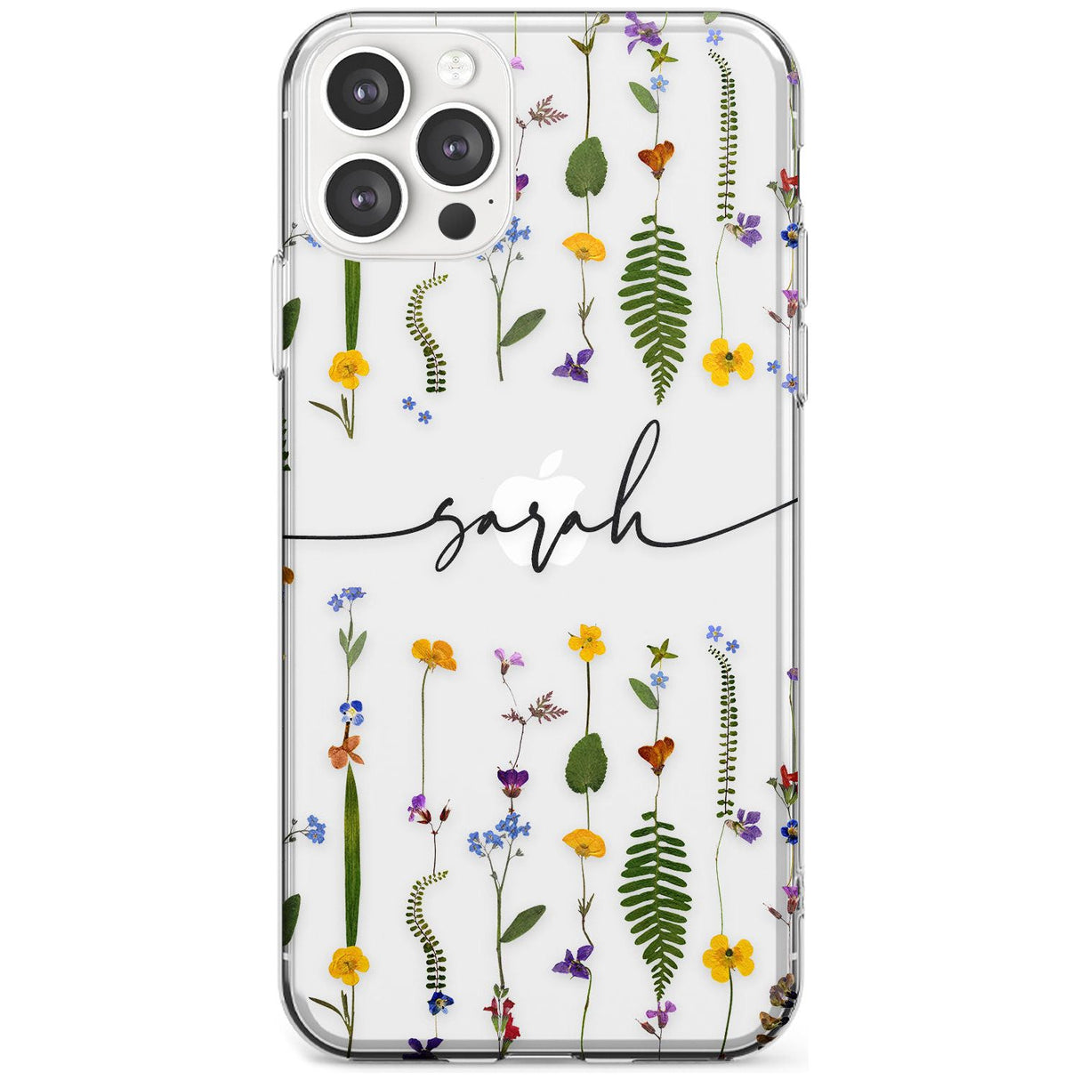 Custom Wildflower Lines Black Impact Phone Case for iPhone 11 Pro Max