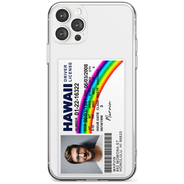Personalised Hawaii Driving License Slim TPU Phone Case for iPhone 11 Pro Max