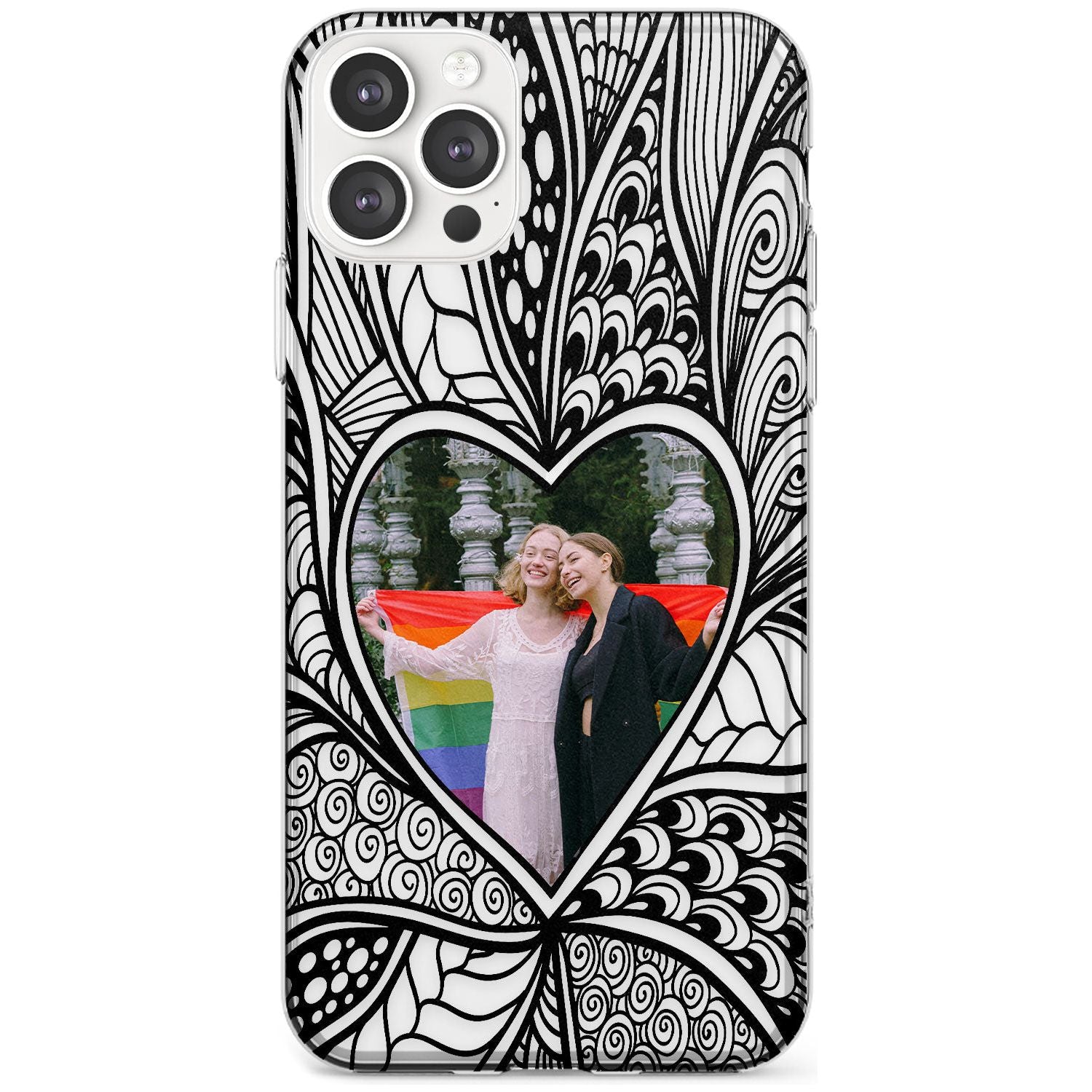 Personalised Henna Heart Photo Case Slim TPU Phone Case for iPhone 11 Pro Max
