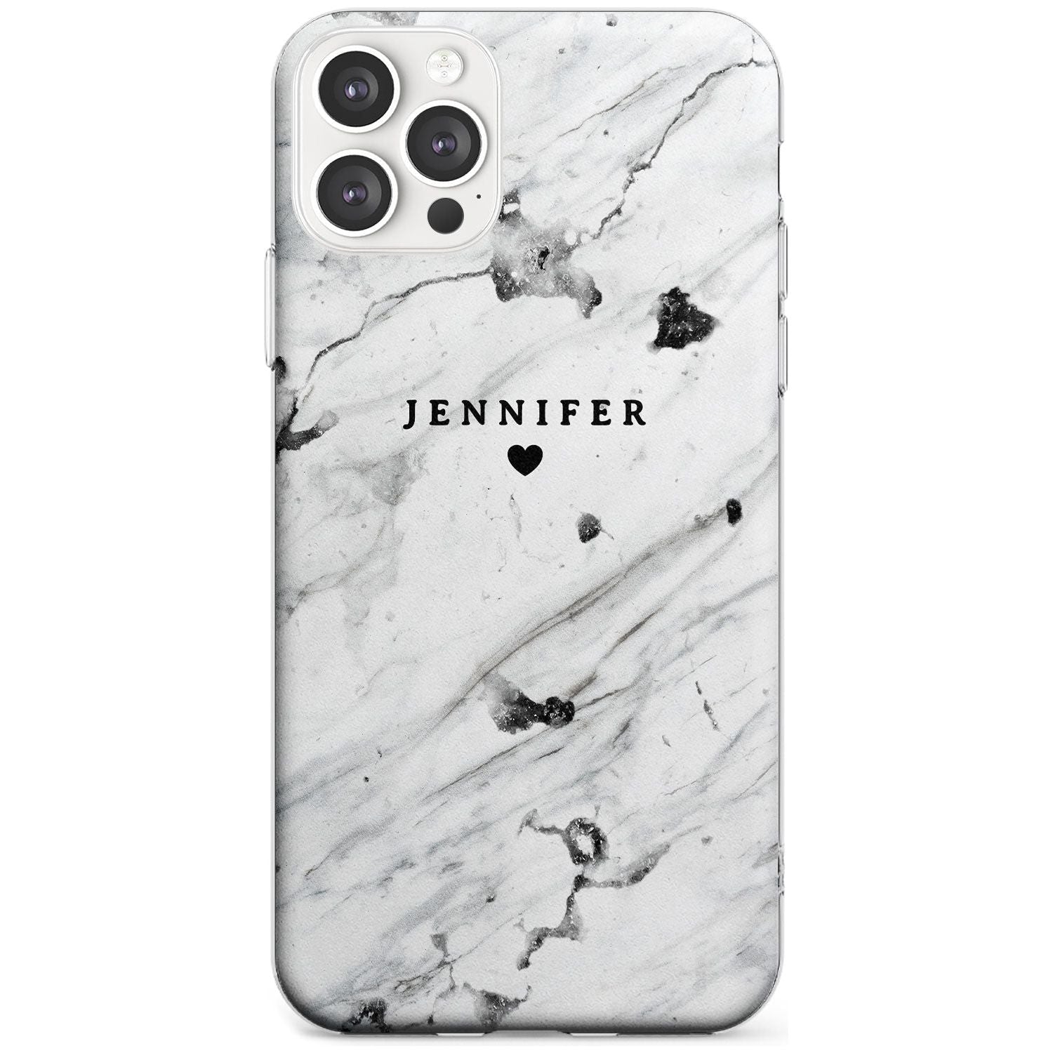 Personalised Black & White Marble Black Impact Phone Case for iPhone 11 Pro Max