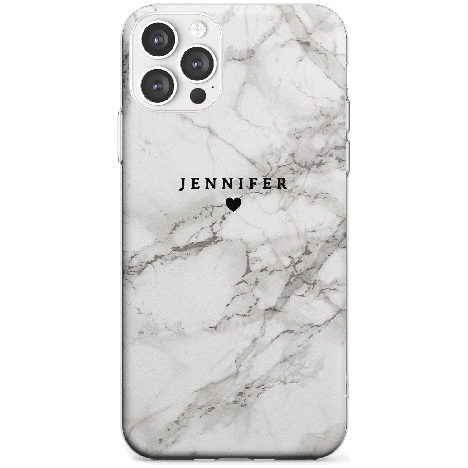 Personalised Light Grey Classic Marble Black Impact Phone Case for iPhone 11 Pro Max