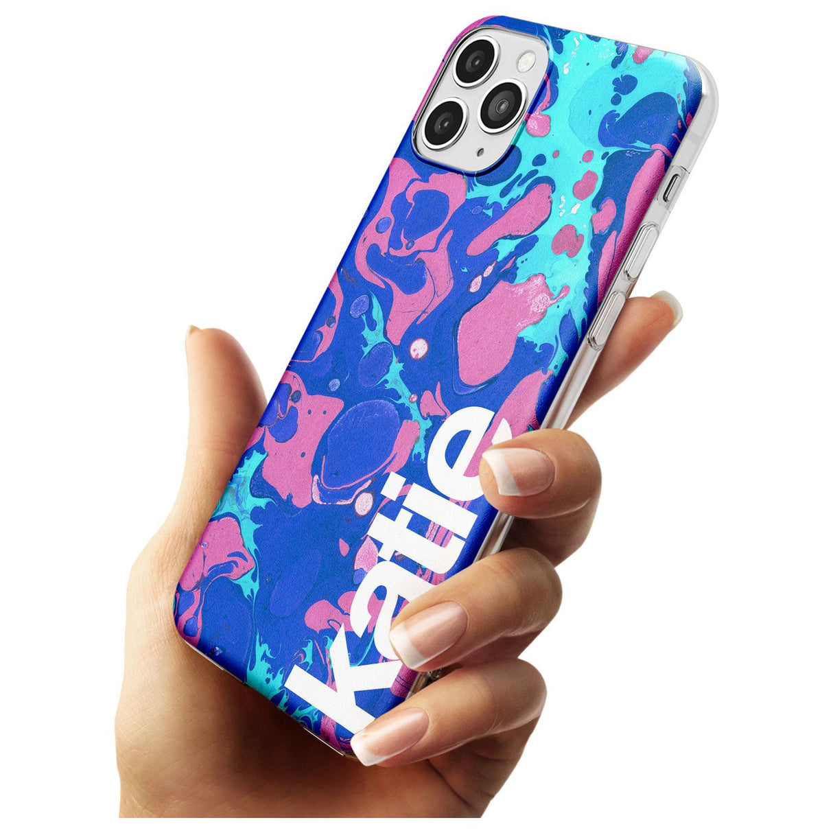 Navy, Turquoise + Purple - Marbled iPhone Case   Custom Phone Case - Case Warehouse