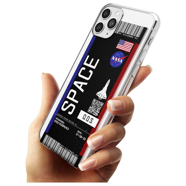 Personalised NASA Boarding Pass (Dark) Slim TPU Phone Case for iPhone 11 Pro Max