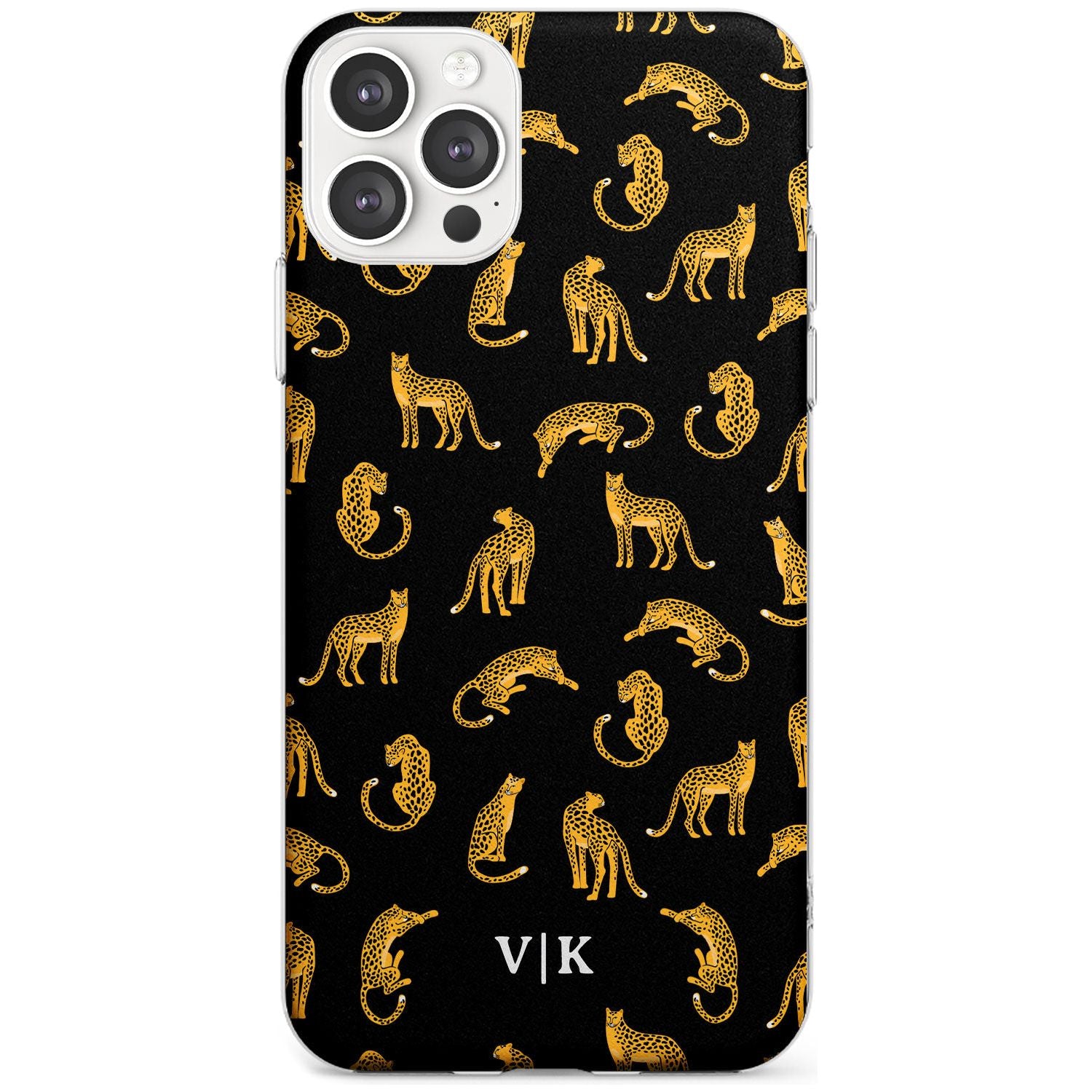 Personalised Cheetah Pattern: Black Black Impact Phone Case for iPhone 11 Pro Max