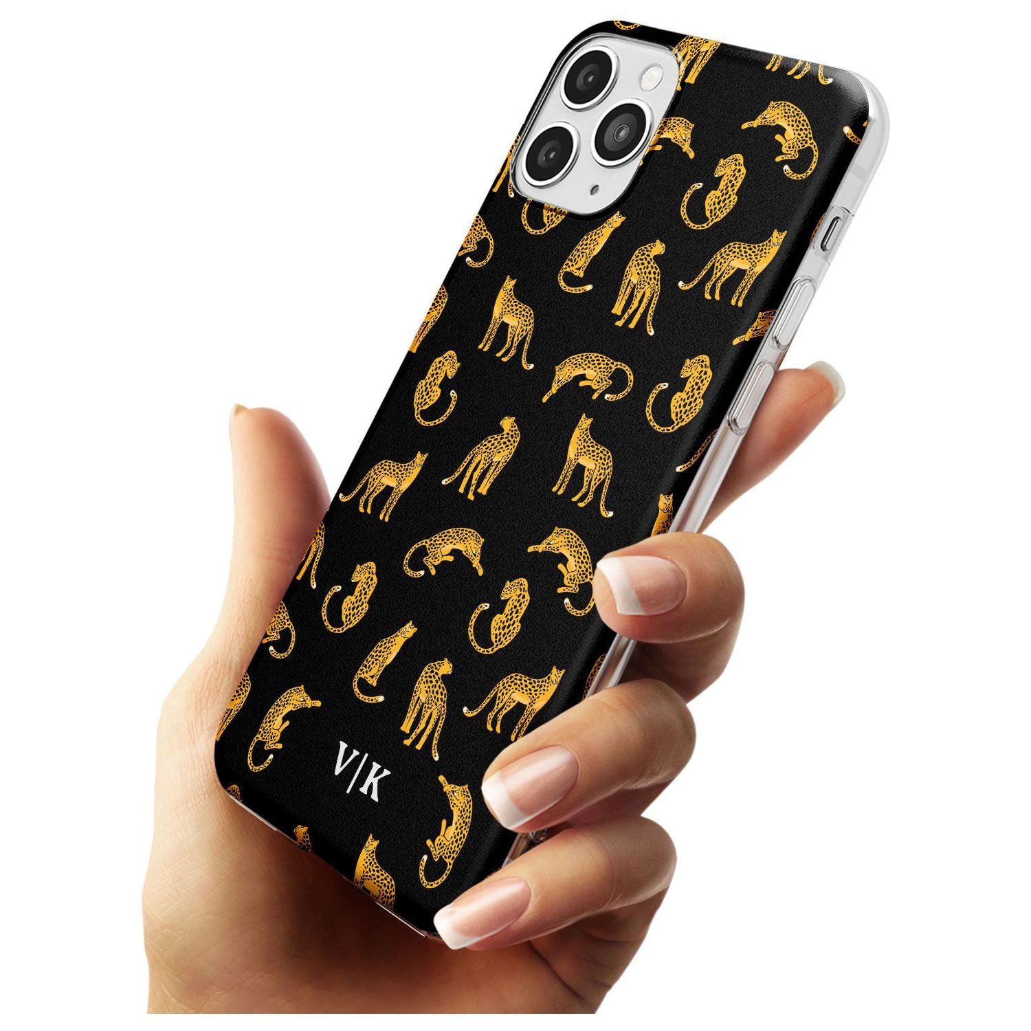 Personalised Cheetah Pattern: Black Black Impact Phone Case for iPhone 11 Pro Max