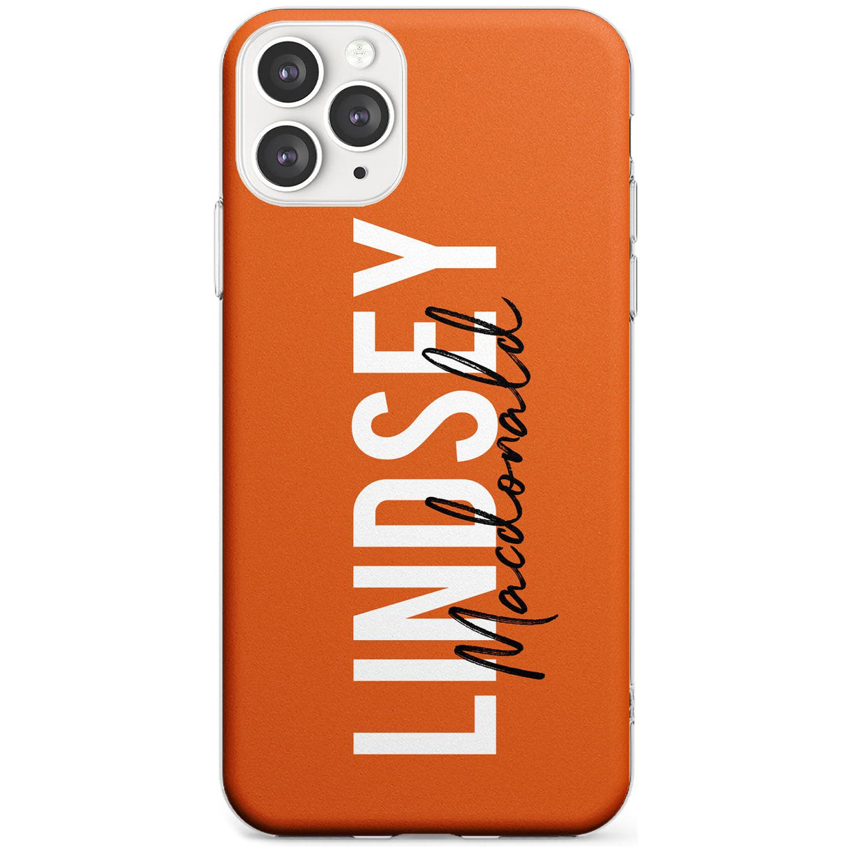 Bold Custom Name: Orange Slim TPU Phone Case for iPhone 11 Pro Max