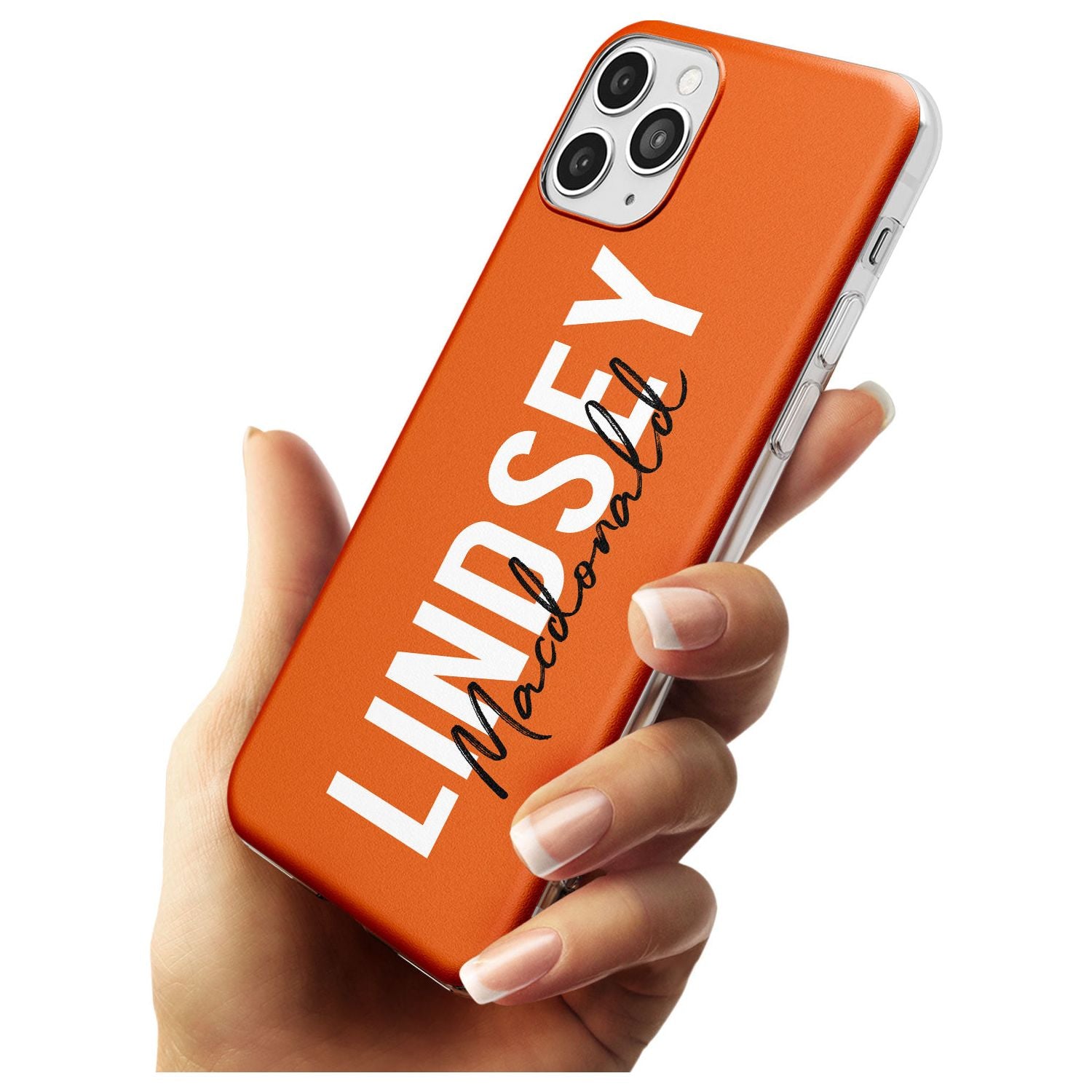 Bold Custom Name: Orange Slim TPU Phone Case for iPhone 11 Pro Max