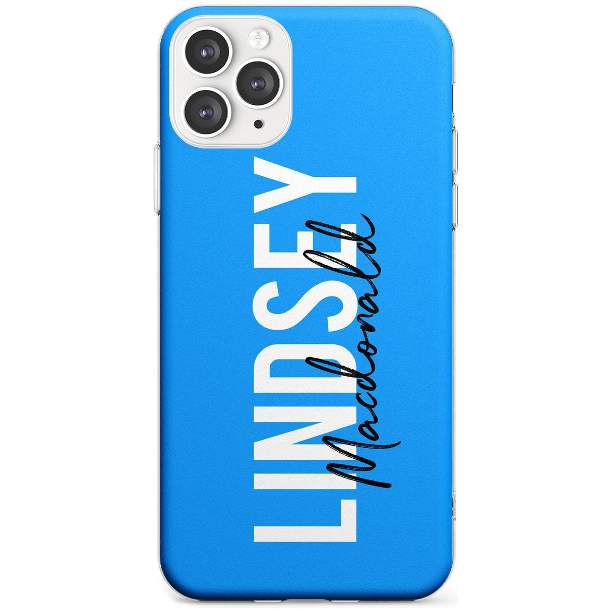 Bold Custom Name: Blue Slim TPU Phone Case for iPhone 11 Pro Max