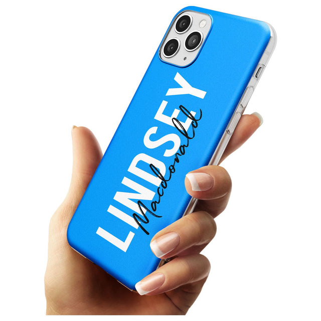 Bold Custom Name: Blue Slim TPU Phone Case for iPhone 11 Pro Max