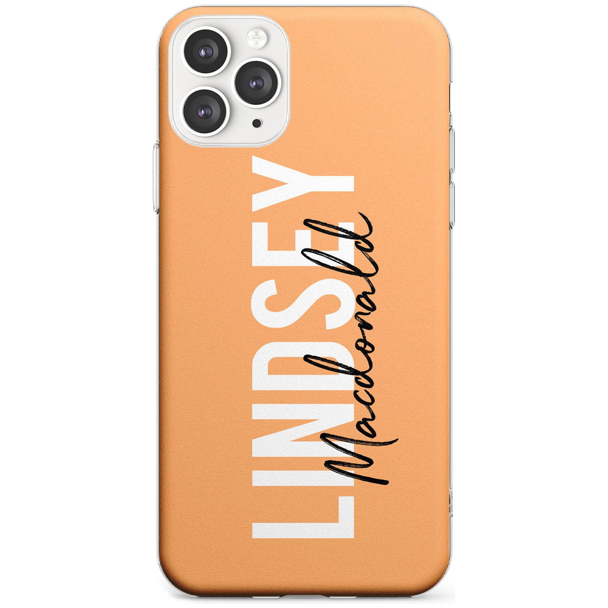 Bold Custom Name: Peach Slim TPU Phone Case for iPhone 11 Pro Max