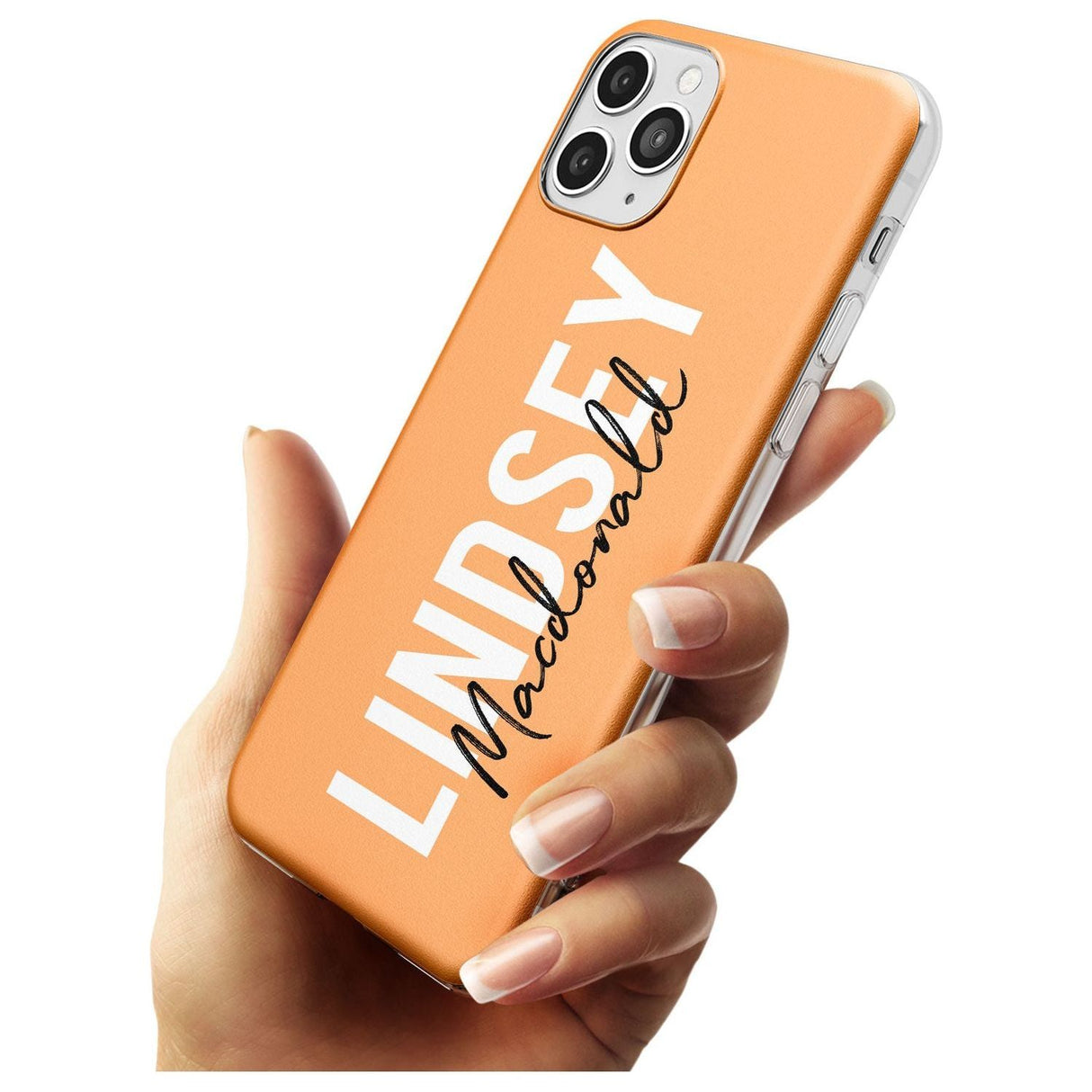 Bold Custom Name: Peach Slim TPU Phone Case for iPhone 11 Pro Max