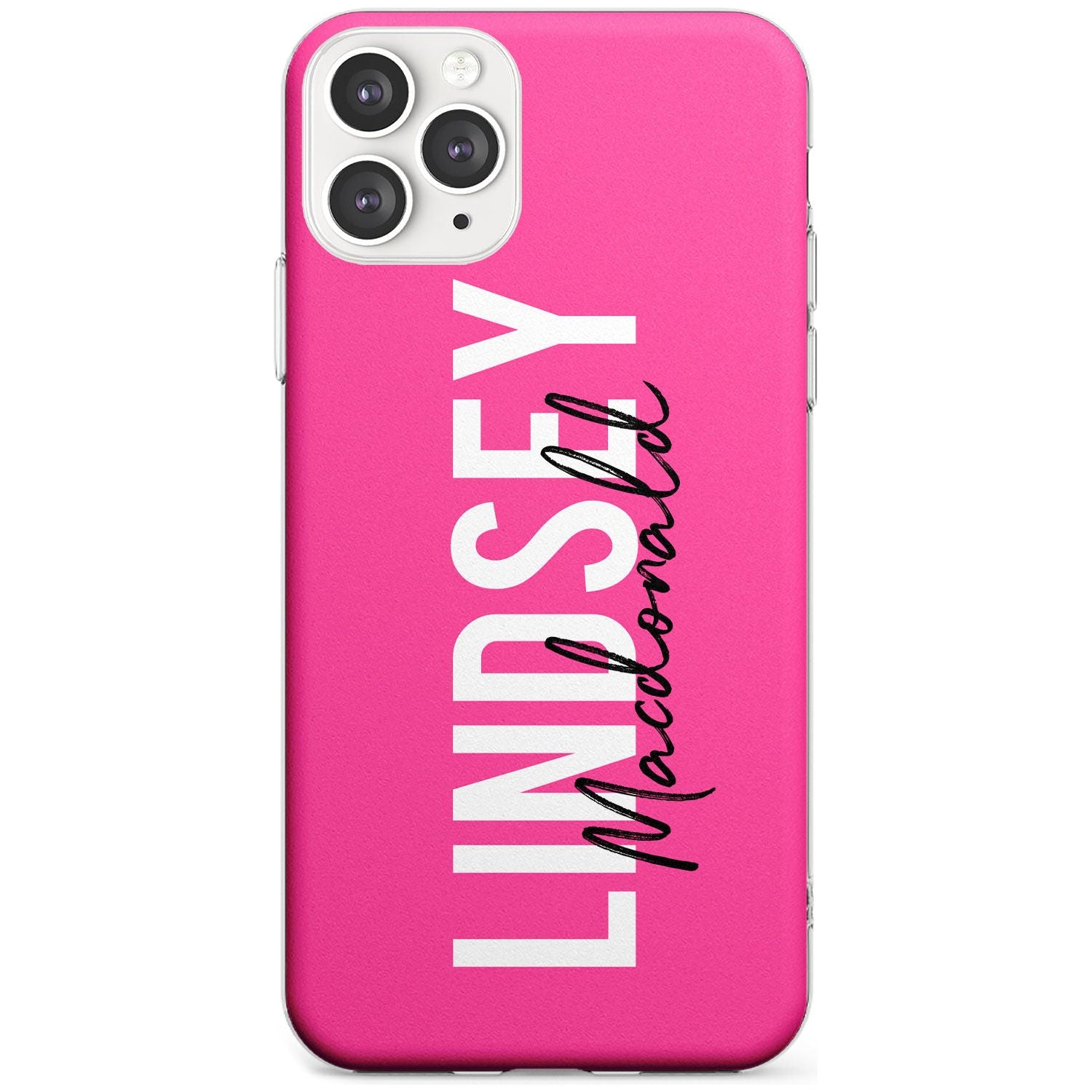Bold Custom Name: Pink Slim TPU Phone Case for iPhone 11 Pro Max