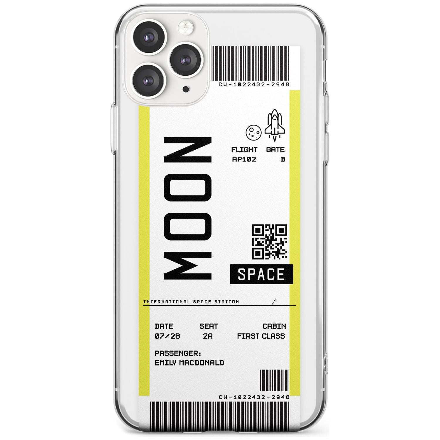 Moon Custom Space Travel Ticket iPhone Case  Slim Case Custom Phone Case - Case Warehouse