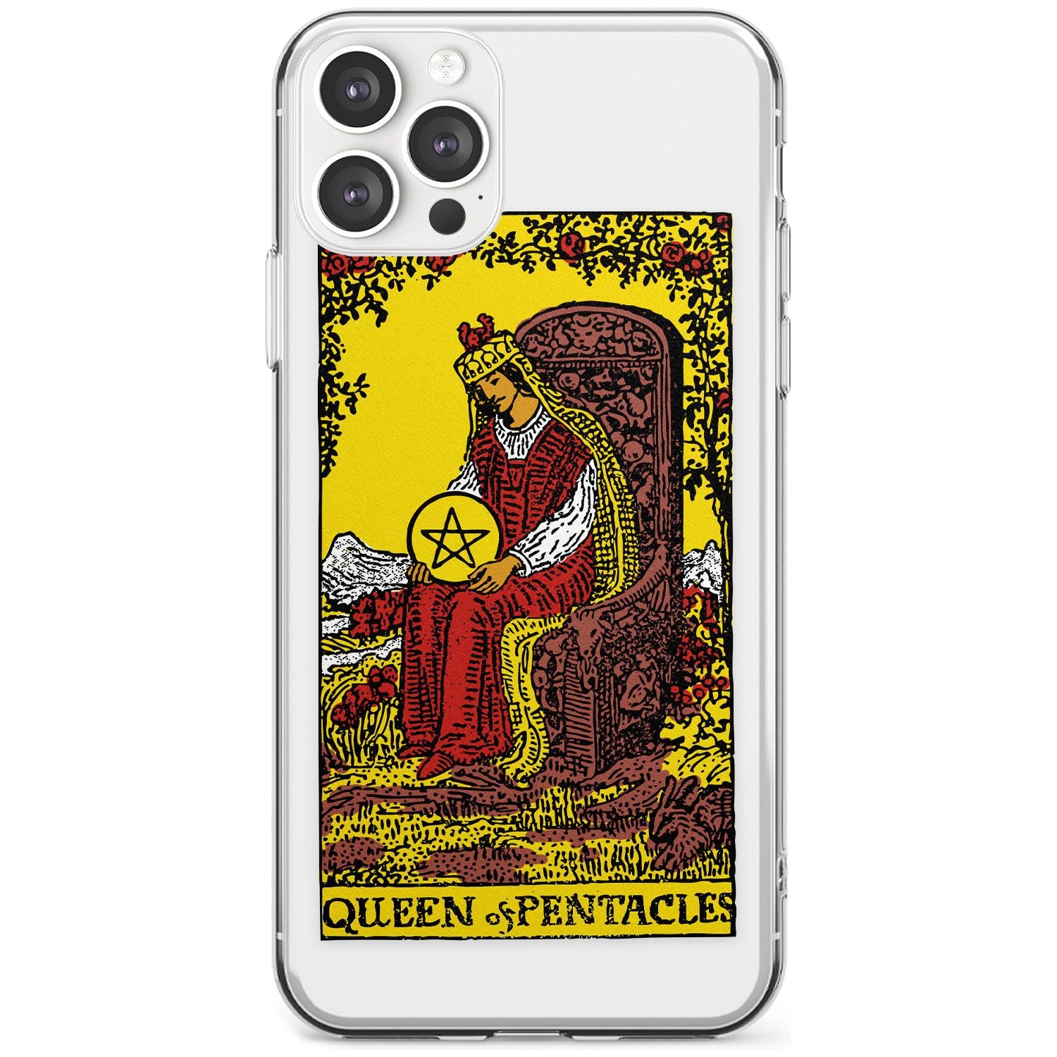 Queen of Pentacles Tarot Card - Colour Black Impact Phone Case for iPhone 11 Pro Max
