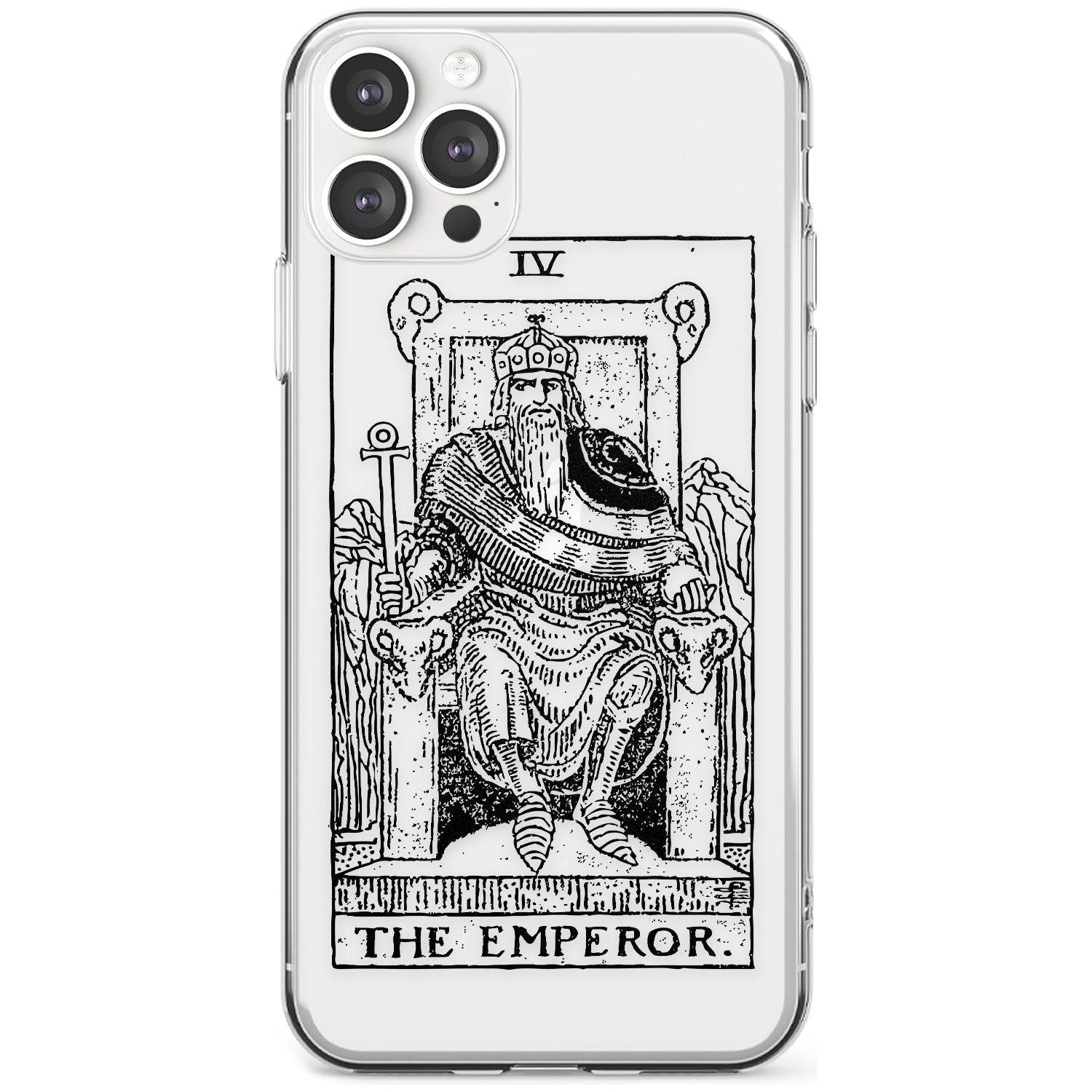 The Emperor Tarot Card - Transparent Black Impact Phone Case for iPhone 11 Pro Max