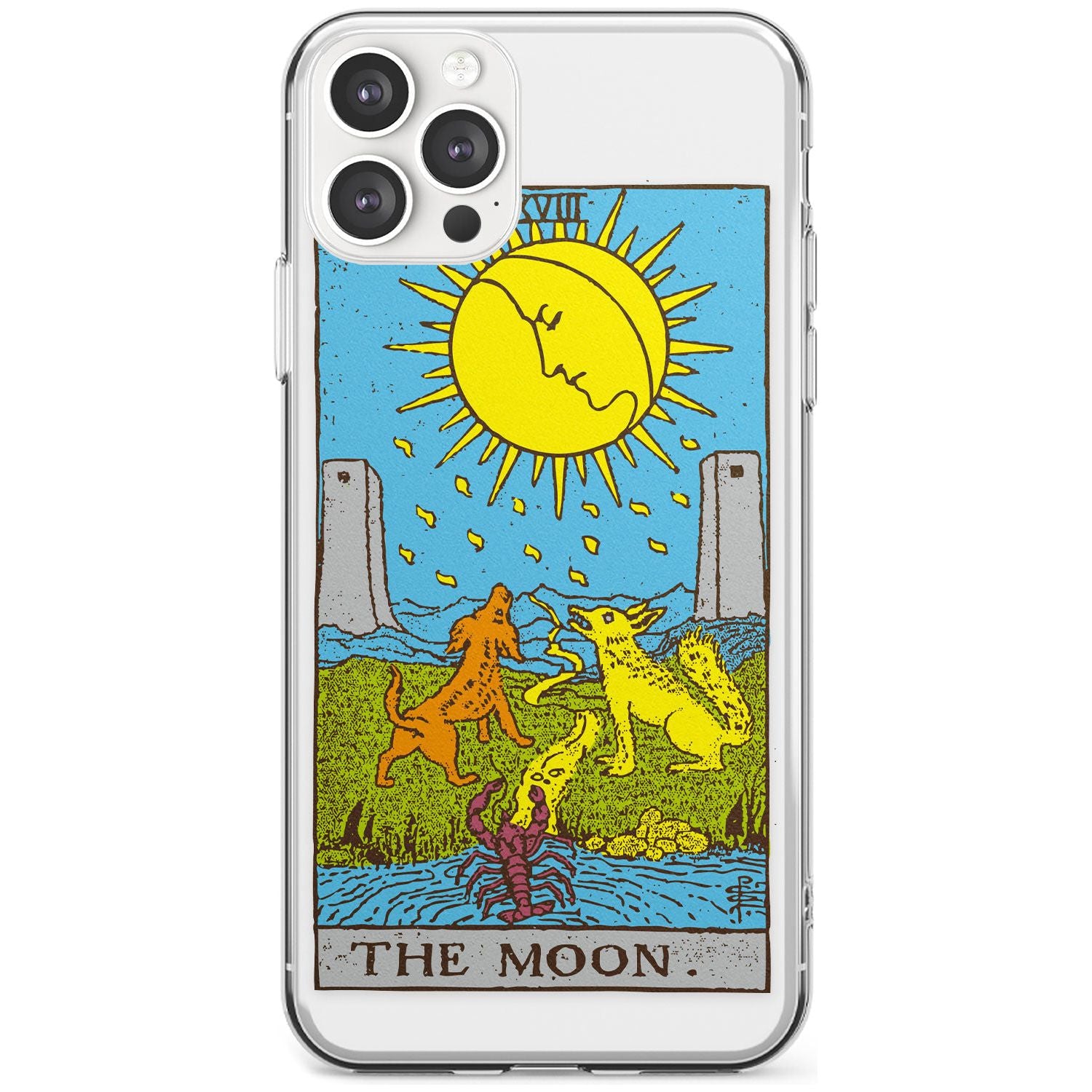 The Moon Tarot Card - Colour Black Impact Phone Case for iPhone 11 Pro Max