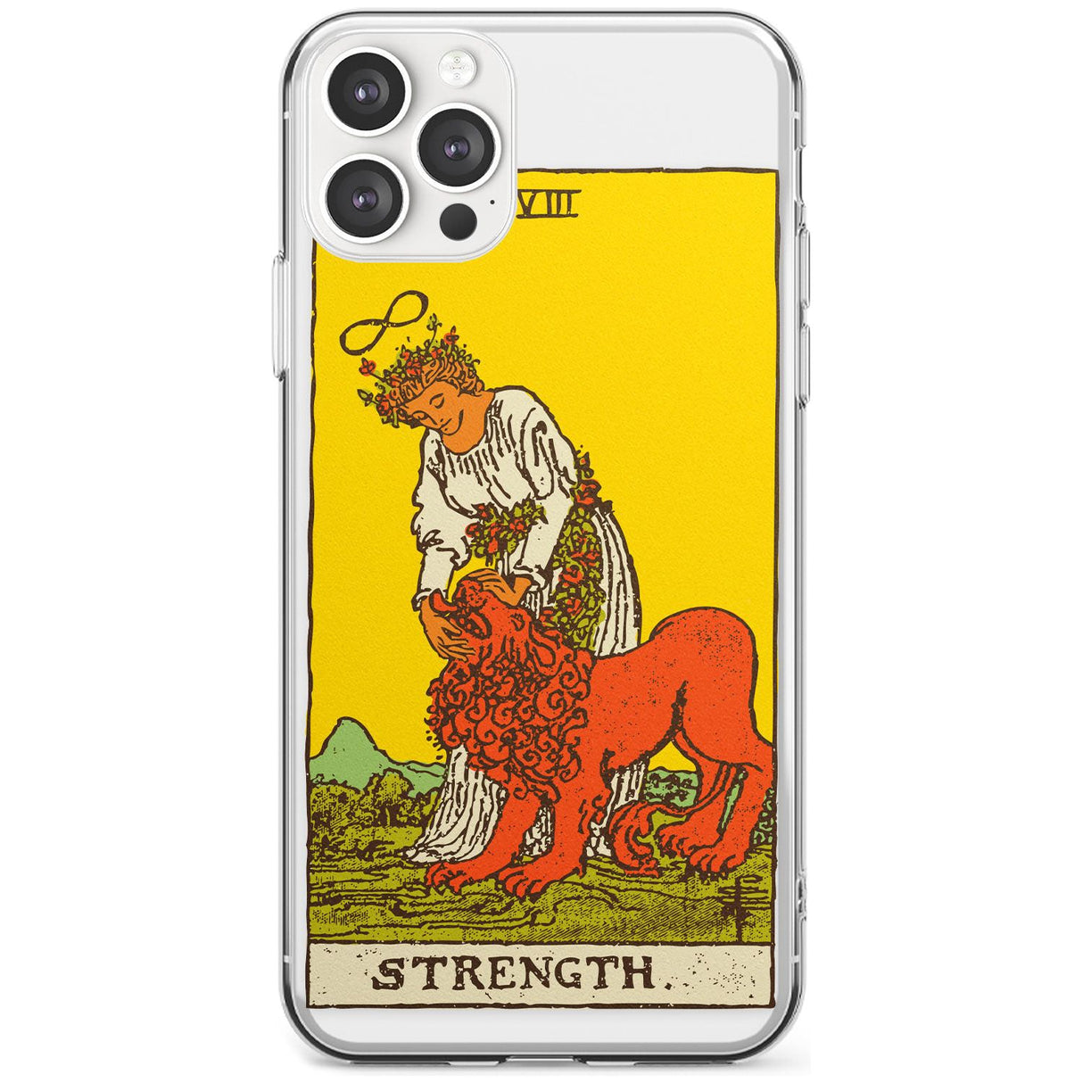 Strength Tarot Card - Colour Black Impact Phone Case for iPhone 11 Pro Max