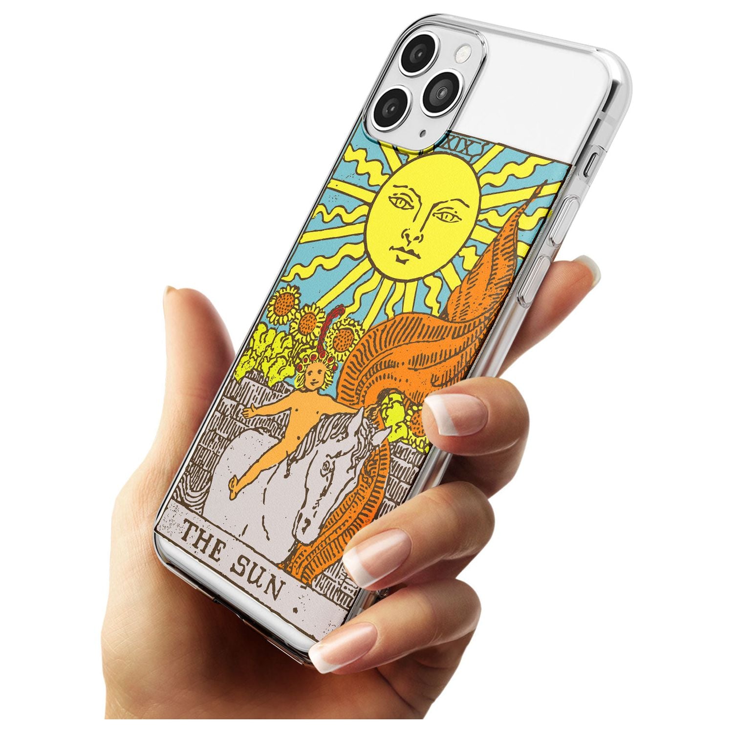 The Sun Tarot Card - Colour Black Impact Phone Case for iPhone 11 Pro Max