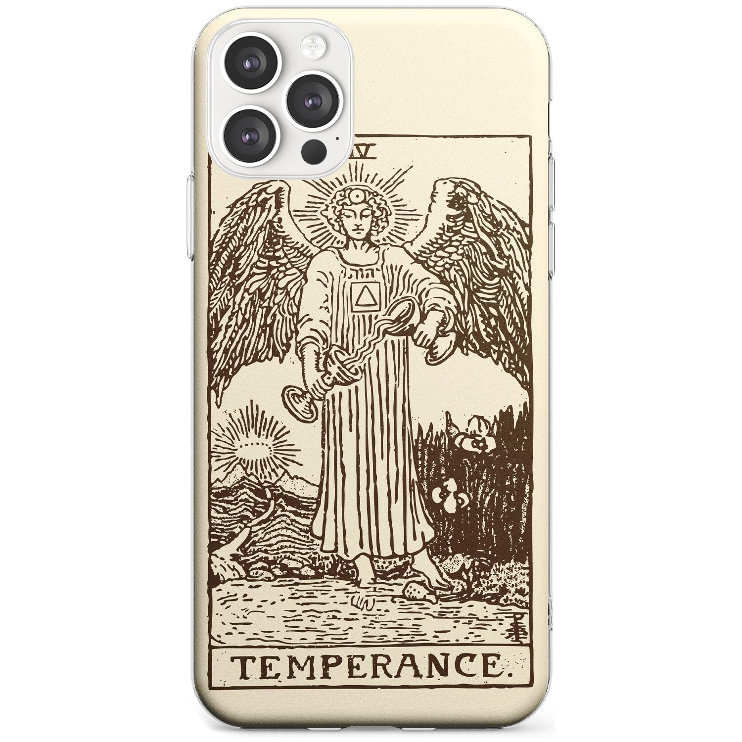 Temperance Tarot Card - Solid Cream Black Impact Phone Case for iPhone 11 Pro Max