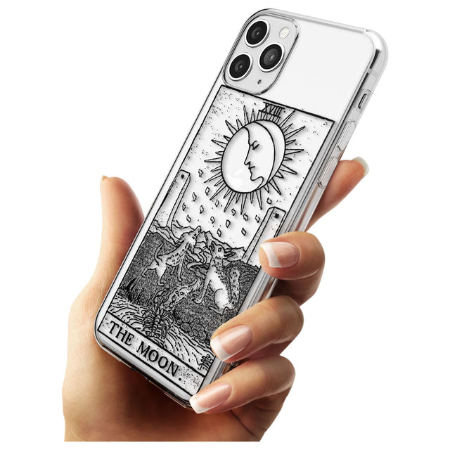 The Moon Tarot Card - Transparent Black Impact Phone Case for iPhone 11 Pro Max