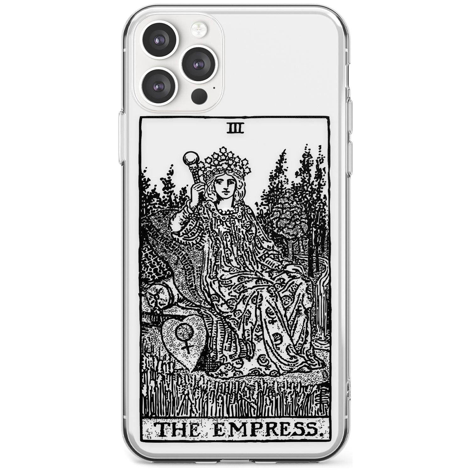 The Empress Tarot Card - Transparent Black Impact Phone Case for iPhone 11 Pro Max