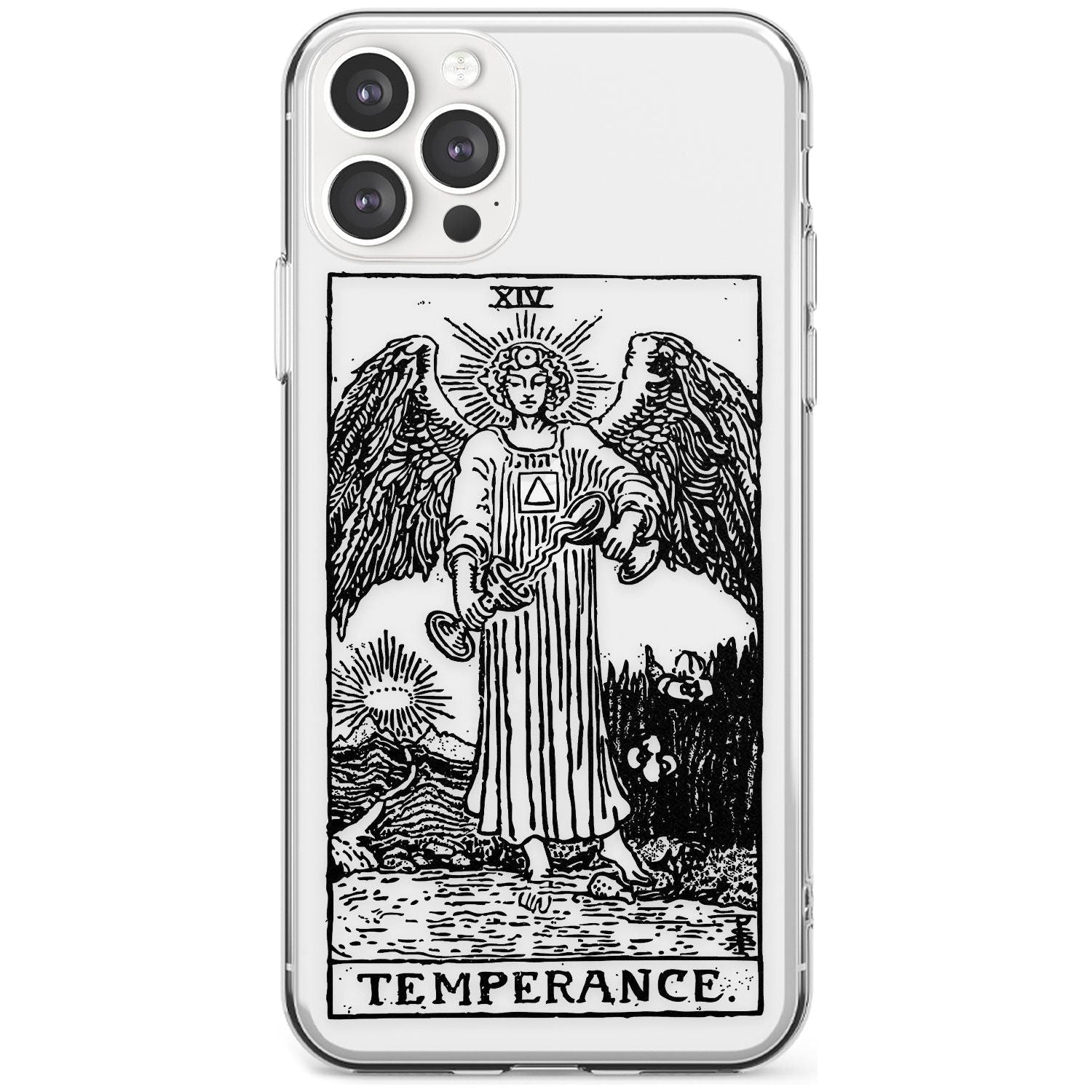 Temperance Tarot Card - Transparent Black Impact Phone Case for iPhone 11 Pro Max