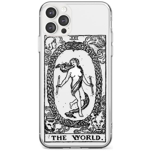 The World Tarot Card - Transparent Black Impact Phone Case for iPhone 11 Pro Max